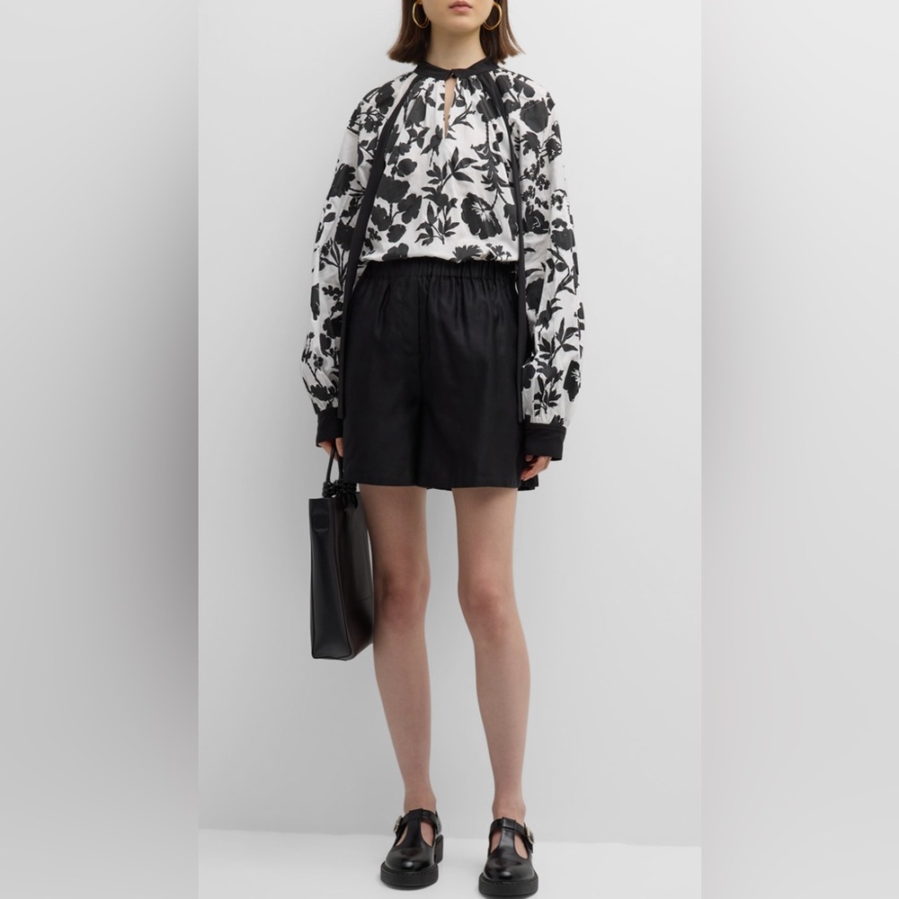 Max Mara "Gaetana" blouse featuring a floral print. Runway piece.
